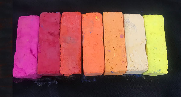 KINGART® Colored Square Chalk Pastels, Set of 24 Unique Colors